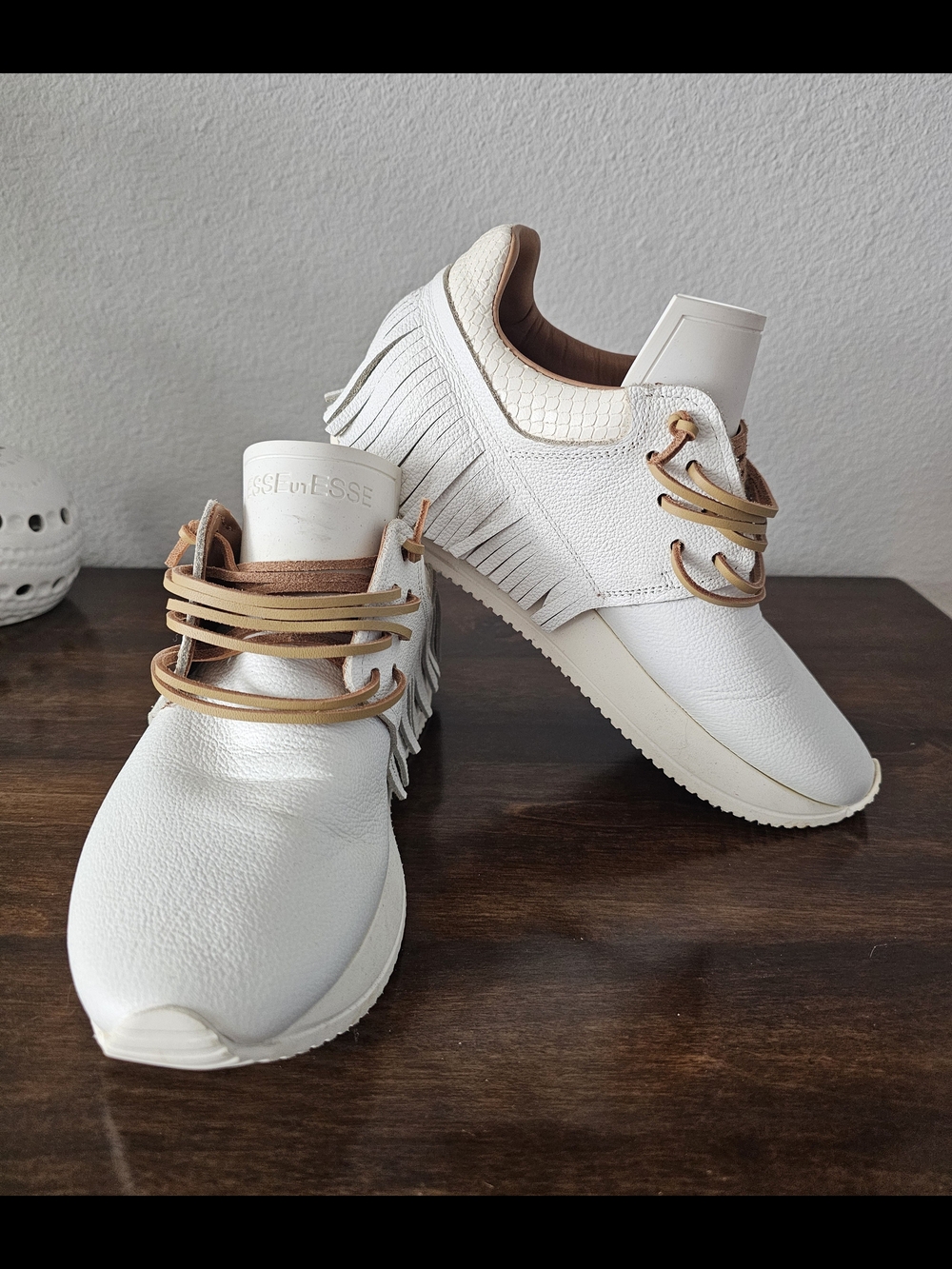 EUC Esseutesse White Fringe Sneakers Esse Ut Esse Size 37